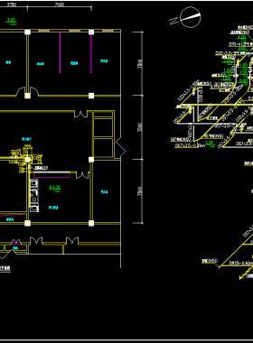 某職工食堂室內(nèi)天然氣管道供氣平面、軸側(cè)圖燃?xì)庠O(shè)計(jì)施工圖DWG下載