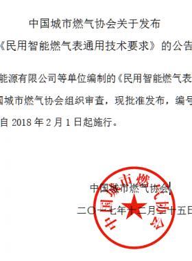 《民用智能燃氣表通用技術(shù)要求》T/C公共安全標準S003-2017